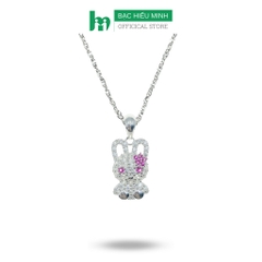 Dây Chuyền, Vòng Cổ Trẻ Em Bạc Ta Dây Xoắn Kép Mix Thỏ Xinh Chính Hãng Bạc Hiểu Minh DTE078