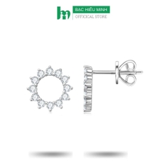 Hoa Tai , Bông Tai Nữ Hoa Đính Đá Chính Hãng BẠC HIỂU MINH HT321