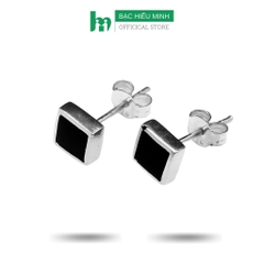 Hoa Tai , Bông Tai Nữ Bạc Hiểu Minh HT189V Vuông Chính Hãng Bạc Hiểu Minh HT189V