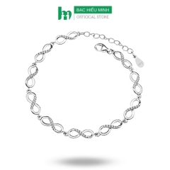 Vòng Tay, Lắc Tay Nữ Chính Hãng Bạc Hiểu Minh LTU485 Charm Họa Tiết Vô Cực Bạc Thật 925