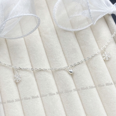 Lắc Chân Bạc Ta Nguyên Chất S99 Bông Tuyết Bạc Hiểu Minh LC128