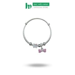 Lắc tay Cho Bé Bạc Ta Mèo Kitty Charm Nơ Bạc Hiểu Minh LTE576