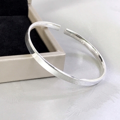 Kiềng Tay Vòng Tay Lắc Tay Nữ Bạc Nguyên Chất S99 Bản Trơn Dẹt Đặc Giản Đơn Chính Hãng Bạc Hiểu Minh LTU563