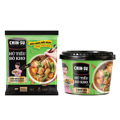 Hủ tiếu bò kho Chin-su thịt bò nguyên miếng gói 152G/ Hộp 145G