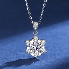 Dây chuyền bạc ý 925 kim cương Moissanite 6li5 kiểm định GRA Star CECY 995M