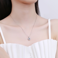 Dây chuyền bạc ý 925 kim cương Moissanite  Flower 996M