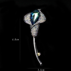 Trâm cài áo pha lê Swarovski 12405 Bông hoa xanh