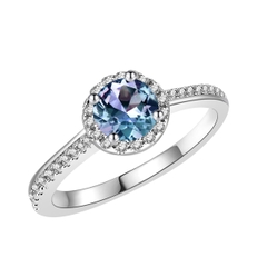 Nhẫn bạc ý 925 mạ vàng trắng đá quý ALEXANDRITE 1101 CECY