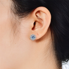 Khuyên tai bạc ý 925 đá quý Alexandrite Flower 1183- CECY