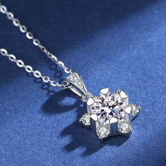 Dây chuyền bạc ý 925 kim cương Moissanite 6li5 kiểm định GRA Star CECY 995M