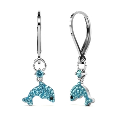 Bộ trang sức bạc ý 925  cá heo pha lê Swarovski CECY02