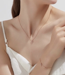 Dây chuyền bạc ý 925 mạ vàng 18k Fairy Star CECY 17091