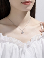 Dây chuyền kim cương Moissanite chứng nhận GRA CECY 28041