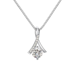 Dây chuyền kim cương Moissanite GRA 6li5 Bạc Ý 925 28042