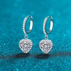 Khuyên tai bạc ý 925 pha lê Swarovski khuyên trái tim CECY 10101