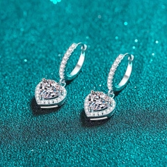 Khuyên tai bạc ý 925 pha lê Swarovski khuyên trái tim CECY 10101