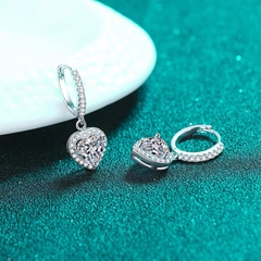 Khuyên tai bạc ý 925 pha lê Swarovski khuyên trái tim CECY 10101