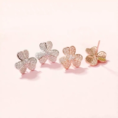 Khuyên tai bạc ý 925 Flower- Swarovski CECY