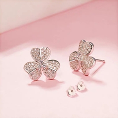 Khuyên tai bạc ý 925 Flower- Swarovski CECY