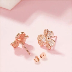 Khuyên tai bạc ý 925 Flower- Swarovski CECY