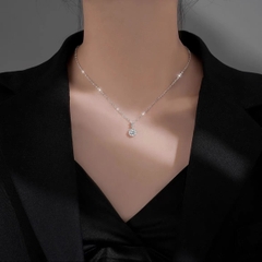 Dây chuyền kim cương Moissanite chứng nhận GRA 6li5 Bạc ý 925 CECY 02111