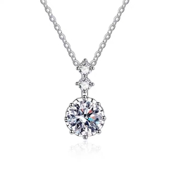 Dây chuyền kim cương Moissanite chứng nhận GRA 6li5 Bạc ý 925 CECY 02111