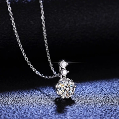 Dây chuyền kim cương Moissanite chứng nhận GRA 6li5 Bạc ý 925 CECY 02111