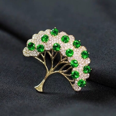 Trâm cài áo pha lê Swarovski Green trees 1203