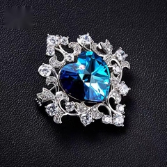 Trâm cài áo pha lê Swarovski Blue 16121