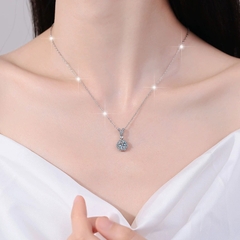 Dây chuyền bạc ý 925 kim cương Moissanite GRA 6li5 0095