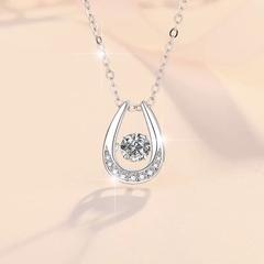 Dây chuyền bạc ý 925 kim cương MOISSANITE GRA 0.5CT DC012