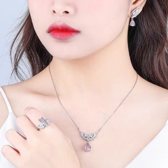 Dây chuyền bạc ý 925  kim cương nhân tạo LAB GROWN Angel wings N018