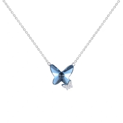 Dây chuyền bạc ý 925 pha lê Swarovski Blue butterfly CECY 1406