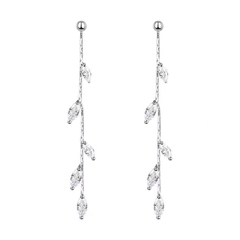 Khuyên tai bạc ý 925 pha lê Swarovski Khuyên tai dài nữ tính CECY 08094