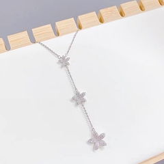 Dây chuyền bạc ý 925 pha lê Swarovski  mặt bong hoa nhỏ xinh CECY 14061