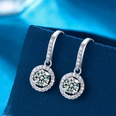 Khuyên tai kim cương MOISSANITE chứng nhận GRA 6li5 CECY 18033