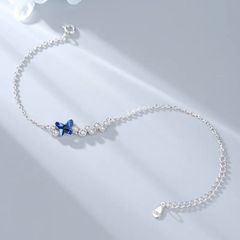 Lắc tay bạc ý 925 pha lê Swarovski Blue butterfly CECY 1806