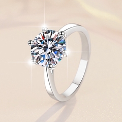 Nhẫn Bạc ý 925 kim cương MOISSANITE Viên 8.2mm CECY 2203