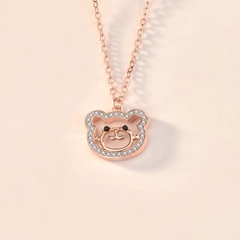 Dây chuyền bạc ý 925 mạ vàng 18k pha lê Swarovski Teddy