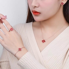 Nhẫn bạc ý 925 mạ vàng 18k Four-leaf clover