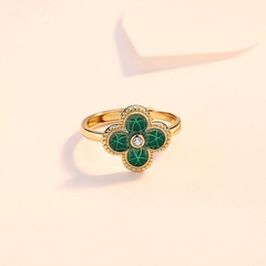 Nhẫn bạc ý 925 mạ vàng 18k Four-leaf clover