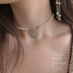 Vòng cổ chocker Ngọc trai & Charm 18101