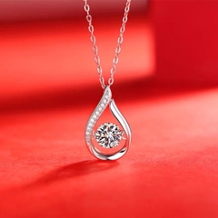 Dây chuyền bạc ý 925 kim cương Moissanite 6li5 kiểm định GRA -M1953