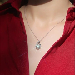 Dây chuyền bạc ý 925 kim cương Moissanite 6li5 kiểm định GRA -M1953