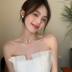 Vòng cổ chocker nữ bạc ý 925 kiểu dáng Hàn Quốc sang trọng CECY 1801