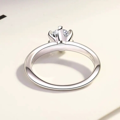 Nhẫn bạc ý 925 mạ vàng 18k -  kim cương Moissanite