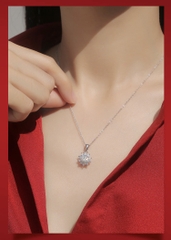 Dây chuyền Bạc ý 925  kim cương Moissanite 6li5 kiểm định GRA CECY M1412