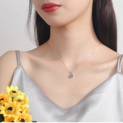 Dây chuyền Bạc ý 925 kim cương Moissanite  5li kiểm định GRA CECY M1415