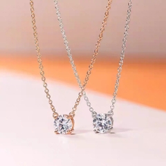 Dây chuyền kim cương Moissanite bạc ý 925 chứng nhận GRA CECY 251102