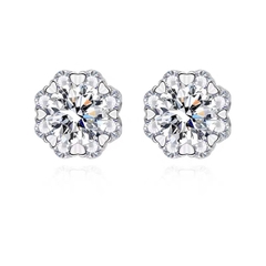 Khuyên tai Kim cương Moissanite Bạc ý 925 CECY M0609